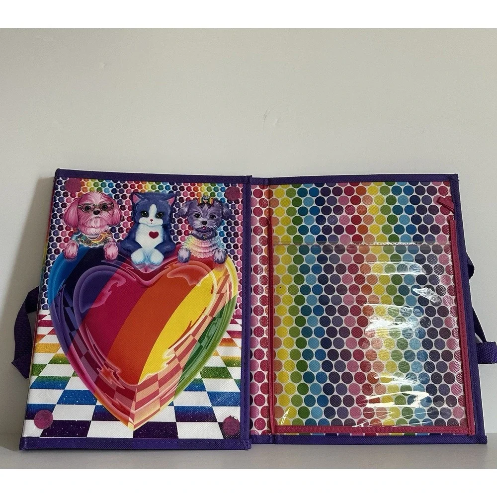 Lisa Frank 2016 Trifold Binder Unicorn Tiger School Art Portfolio Handles 10x13